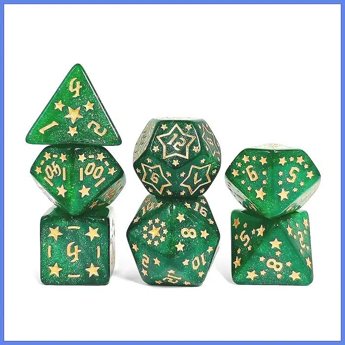 Jeu de dés polyédriques sur le thème de la galaxie pour jeux de société, dés à effet universel coloré et étonnant, accessoires de jeu de rôle