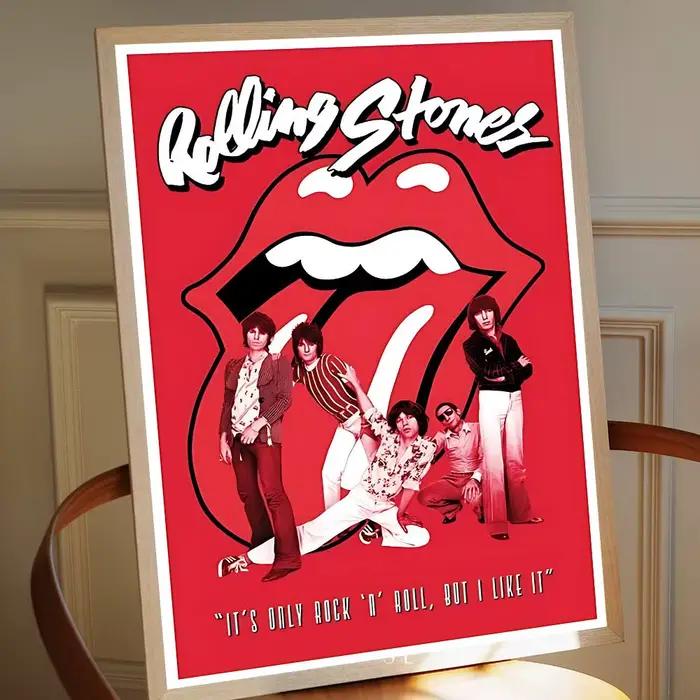 Affiche autocollante DIY Hot Band The R-Rolling Stones, décoration Vintage pour chambre, bar, café, décoration de maison