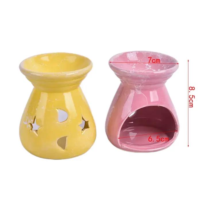 Lampe à Huiles Essentielles en Céramique Creuse avec Motif Étoiles et Lune