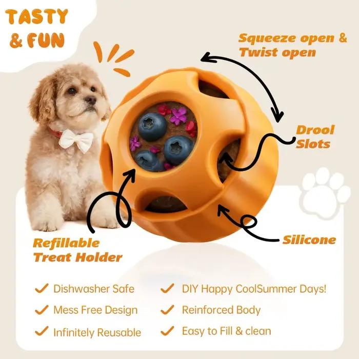 Moule alimentaire en silicone de qualité alimentaire à 2 compartiments pour chien, durable, non toxique, distributeur de nourriture pour chiot, santé dentaire, facile à nettoyer