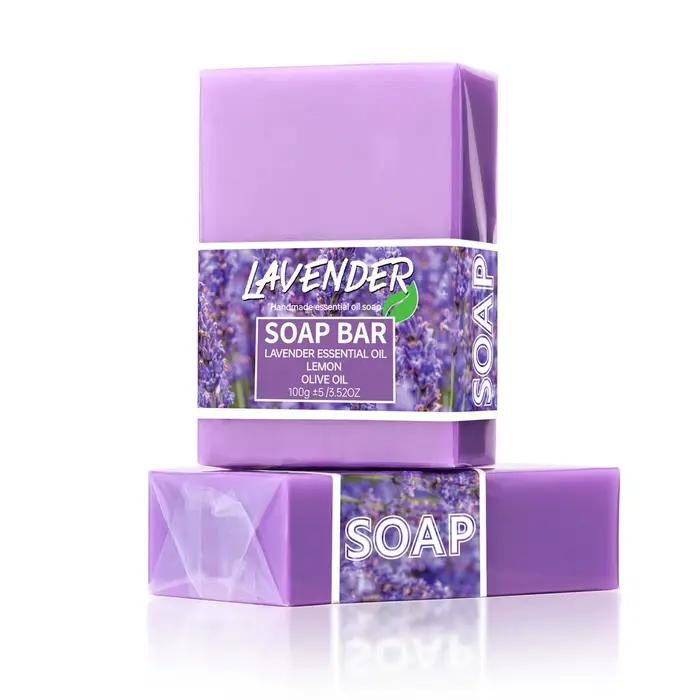 100g huile de lavande fait à la main glycérine barre de savon corps visage