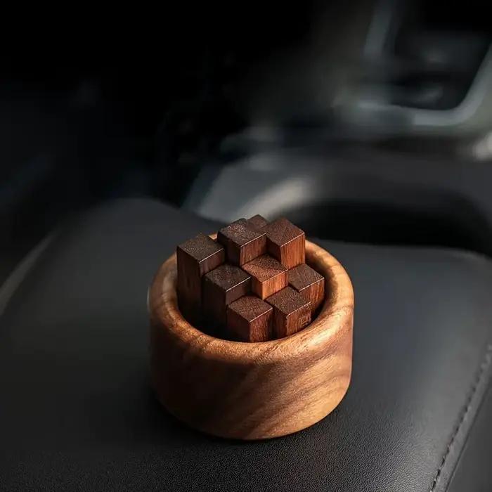 Diffuseur d'aromathérapie créatif en bois avec conteneur d'huiles essentielles
