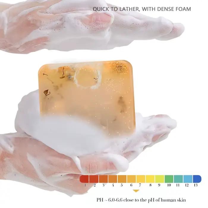 90g FUJZXANS Barres de savon aux huiles essentielles faites à la main - Rose