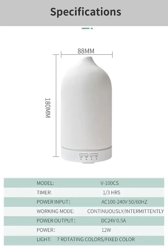 Diffuseur d'huile essentielle d'aromathérapie en céramique