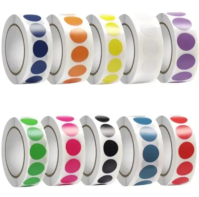 Étiquette autocollante à points colorés, 1000 pièces, marque de Classification, rouleaux d'autocollants en papier couché, papeterie esthétique Kawaii