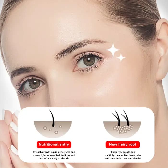 L'essence de croissance des cils contient une formule naturelle pour nourrir, renforcer et réparer l'épaisseur de la racine des cils 7 ml