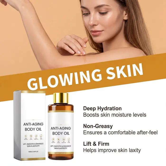 Huile Corporelle Revitalisante Hydratation Profonde Lissante Unifiante Éclaircissante Légère Facile à Appliquer Tous Types de Peau Soin Quotidien