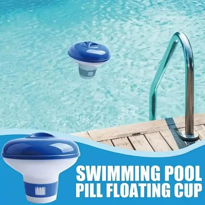Distributeur de chlore flottant pour piscine de 5 pouces avec aérations réglables et couvercle anti-fuite pour piscines intérieures et extérieures, spas et bains à remous