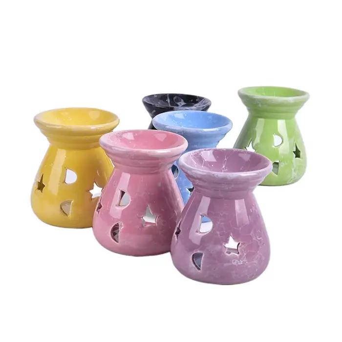 Lampe à Huiles Essentielles en Céramique Creuse avec Motif Étoiles et Lune
