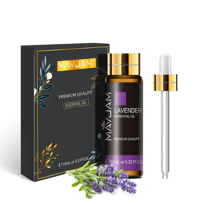 Huiles essentielles MAYJAM pour ambiance personnelle et bien-être naturel, parfums d'arbre à thé, lavande, eucalyptus, flacon de 10ml pour diffuser, humidifier et brûler, coffret cadeau idéal pour la famille et les amis, ambiance de détente et purification de l'air