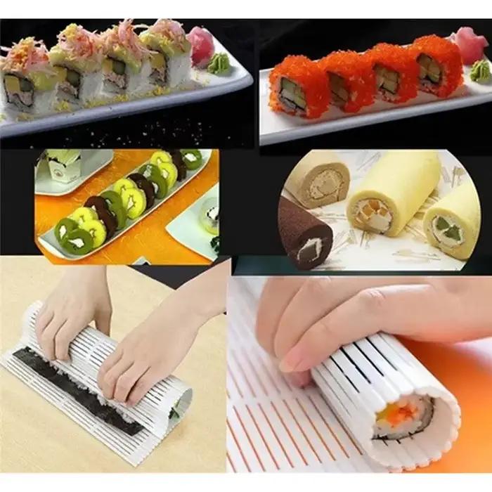 Tapis à rouler pour sushi, antiadhésif, outil exécutif, lavable, réutilisable, moule à sushi, polymères, bricolage alimentaire, machine à rouler le riz, tampon à gâteau