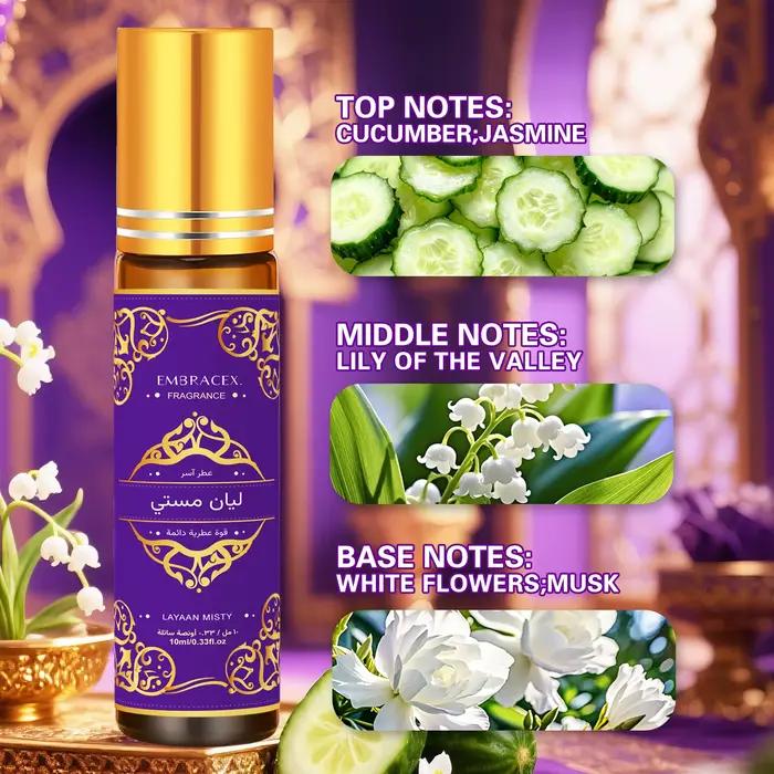 Huile essentielle Layaan Misty Roller 10 ml ليان مستي Cadeau Eid al-Fitr Parfum longue durée