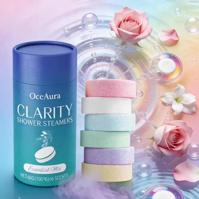 OceAura – comprimés de douche d'aromathérapie, produits relaxants pour soulager le Stress, lavande, Orange, vapeur de douche, cadeaux de noël, 6 pièces