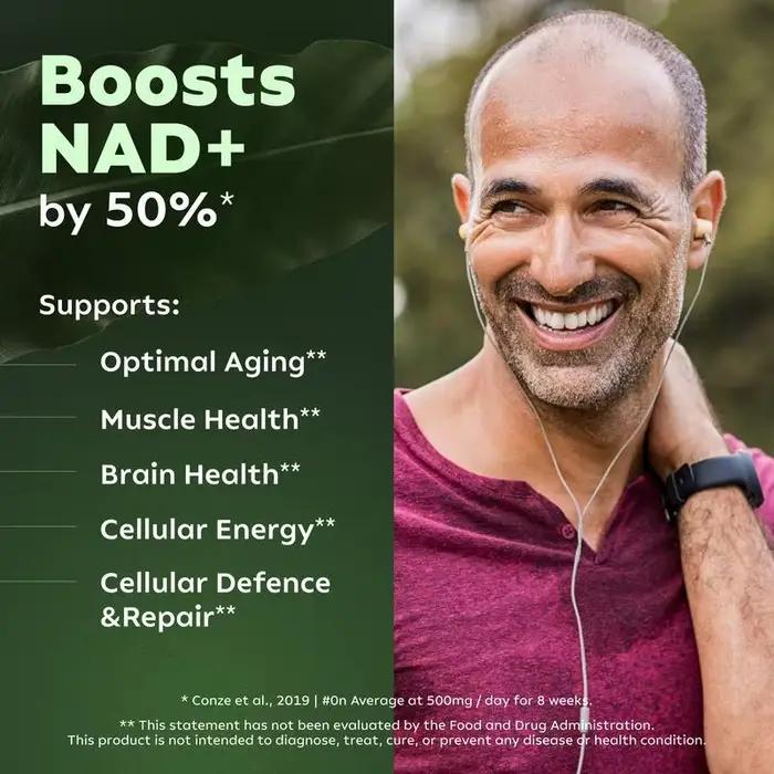 NAD + pur Nucleoside de Nicotinamide 900mg supplément de résvératrol Capsules végétariennes Anti-âge Support de mise au point énergétique