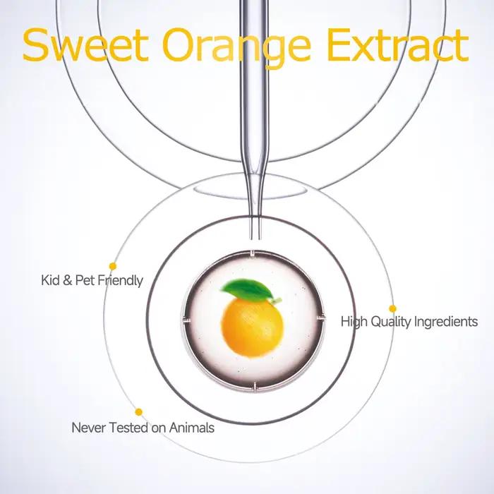Huile essentielle d'orange douce pour aromathérapie et parfumage naturel à utiliser en voiture ou chez soi pour détente et bien-être