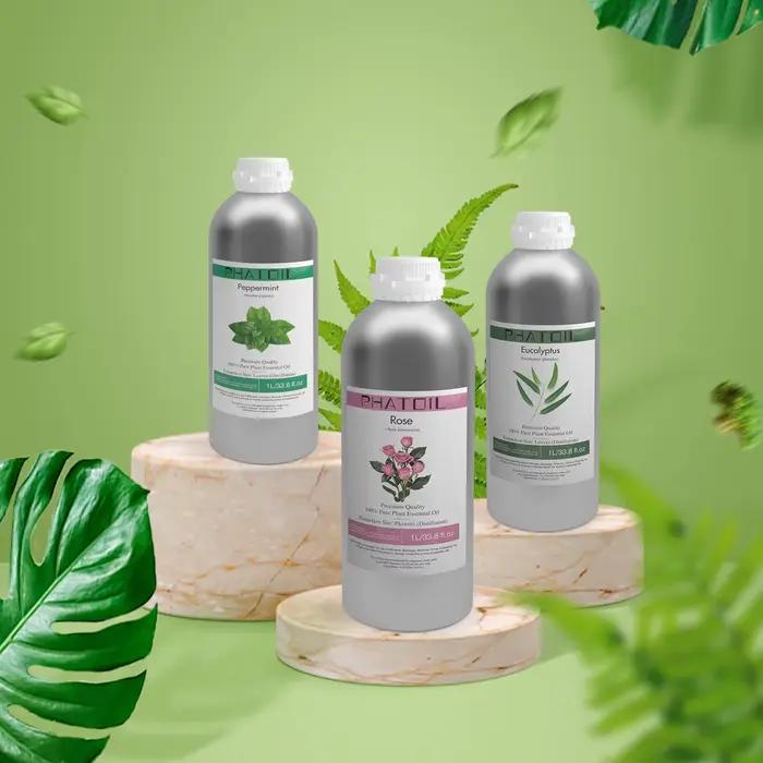 PHATOIL 1000ml huile essentielle d'aromathérapie naturelle lavande jasmin Eucalyptus vanille citron bergamote Rose arôme huiles essentielles