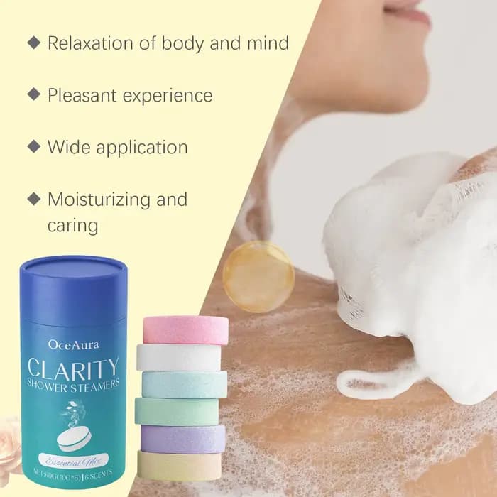 OceAura – comprimés de douche d'aromathérapie, produits relaxants pour soulager le Stress, lavande, Orange, vapeur de douche, cadeaux de noël, 6 pièces