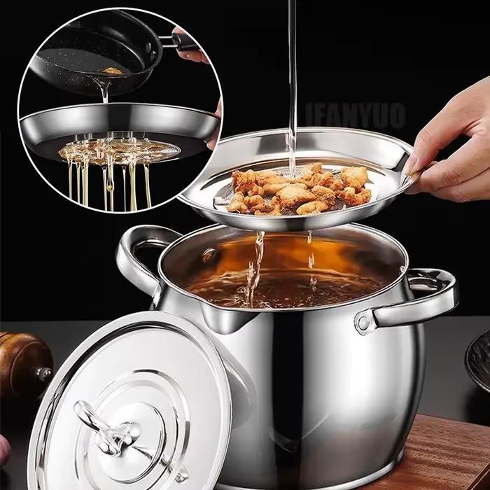 Pot de filtre à huile 4L, passoire à saindoux en acier inoxydable, passoire à huile de cuisson, conteneur de stockage de graisse, bouteille d'huile, outils de cuisine
