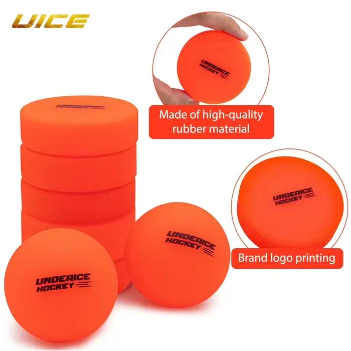 Lot de 4 balles de hockey sur roulettes, rondelles de hockey sur glace, balles d'entraînement en caoutchouc résistantes à l'usure pour la pratique sur route, balles d'entraînement pour l'équipe de hoc