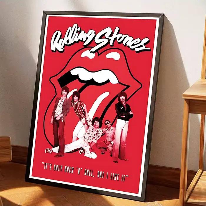 Affiche autocollante DIY Hot Band The R-Rolling Stones, décoration Vintage pour chambre, bar, café, décoration de maison