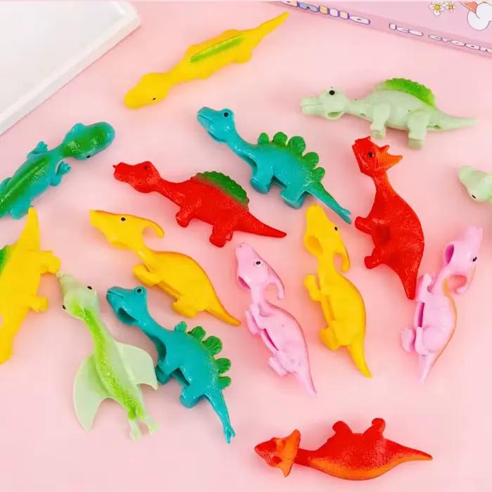 Dinosaures collants à lancer au doigt, cadeaux amusants de Pâques, souvenirs de fête, remplisseurs d'œufs pour enfants garçons et filles