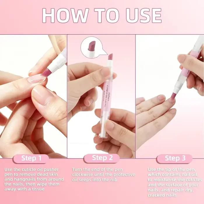 Stylo à Huile pour Cuticules Lavande & Rose 2-en-1 : Soin Hydratant et Réparateur des Ongles