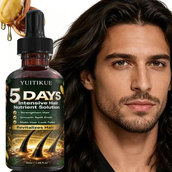 Sérum Capillaire Revitalisant 5 Jours Nourrissant Intensif Lisse les Pointes Fourchues Renforce les Cheveux Fins et Ternis Huile Soin du Cuir Chevelu 30ml