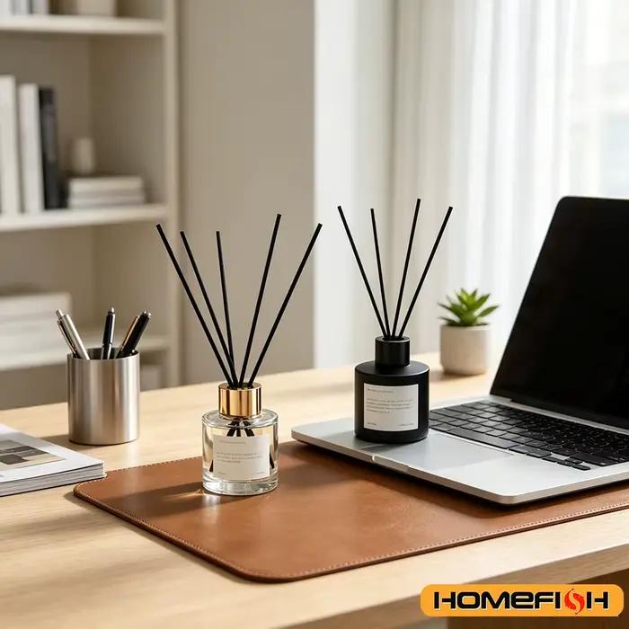 50 bâtonnets diffuseurs de 3 mm x 20 cm, recharge de parfum, bâtonnets en fibre noire épais pour diffuseurs d'huiles essentielles