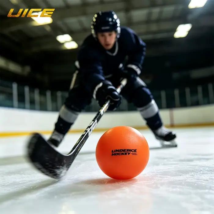Lot de 4 balles de hockey sur roulettes, rondelles de hockey sur glace, balles d'entraînement en caoutchouc résistantes à l'usure pour la pratique sur route, balles d'entraînement pour l'équipe de hoc