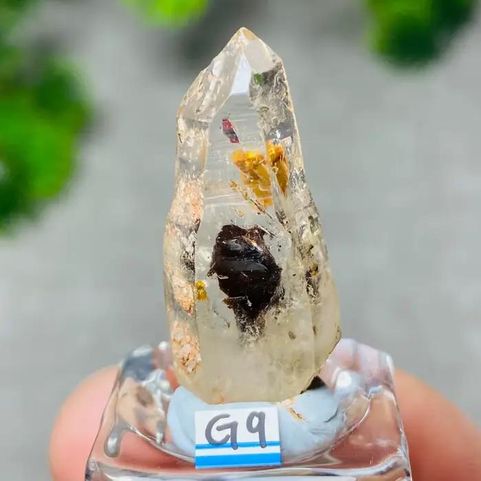 Rareté : Spécimen minéral de cristal de pétrole 100 % naturel, quartz galline à effet fluorescent, provenant du Pakistan