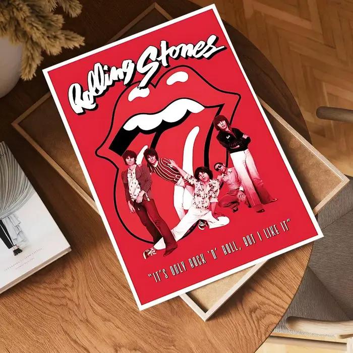 Affiche autocollante DIY Hot Band The R-Rolling Stones, décoration Vintage pour chambre, bar, café, décoration de maison
