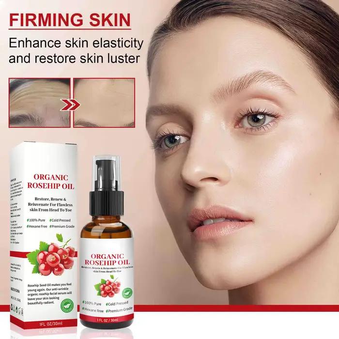 Huile pour le visage à l'huile de rose musquée biologique 30 ml