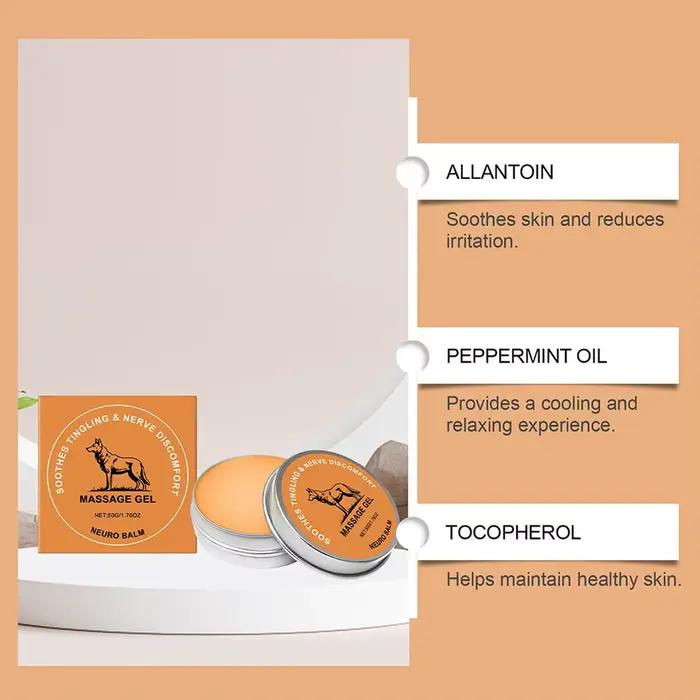 Baume Rafraîchissant Apaisant pour les Articulations – Soulagement des Douleurs Musculaires et Nerveuses – Application Quotidienne Externe – Crème de Massage à Absorption Rapide