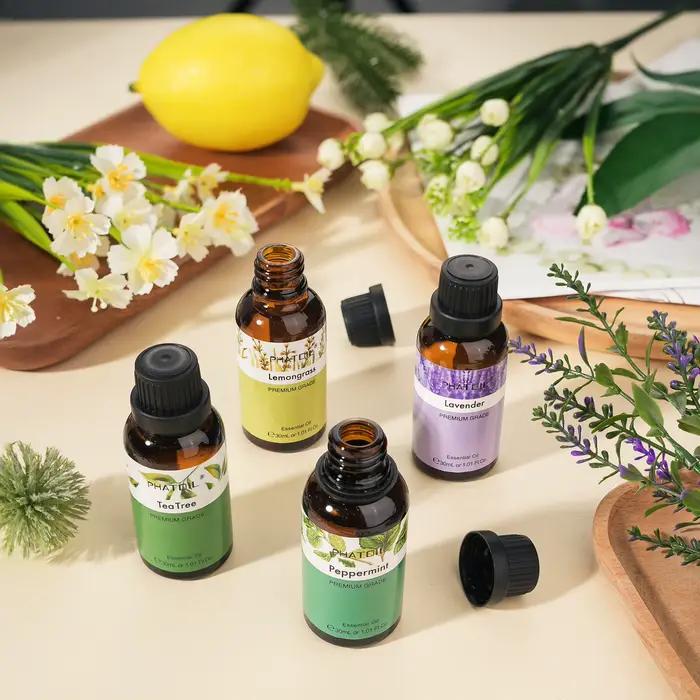 PHATOIL 1 pièces huile essentielle d'aromathérapie 30ml citron Eucalyptus lavande bergamote jasmin jiépro Rose vanille