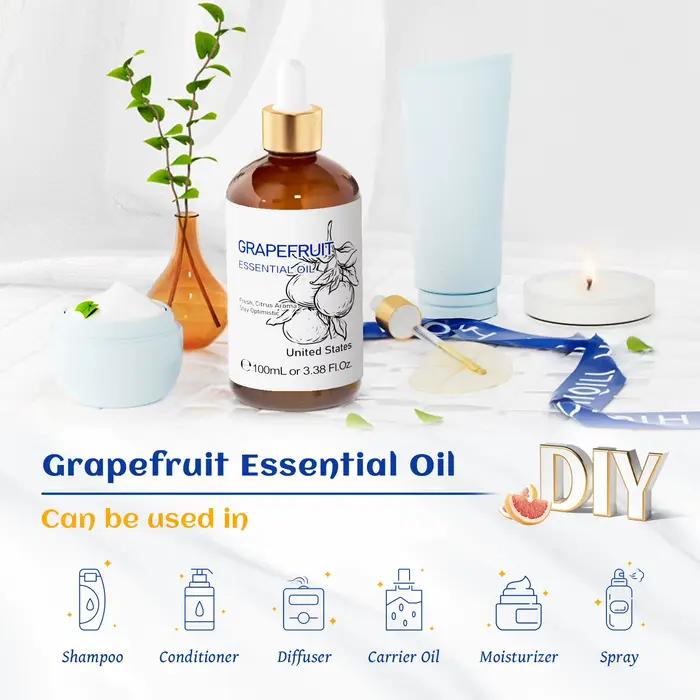  HIQILI 100% huile essentielle de pamplemousse Pure 100ml pour bricolage arômes humidificateur Massage visage peau Orange douce citronnelle 