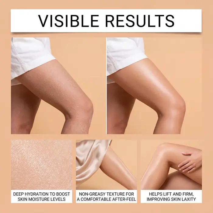 Huile Corporelle Revitalisante Hydratation Profonde Lissante Unifiante Éclaircissante Légère Facile à Appliquer Tous Types de Peau Soin Quotidien