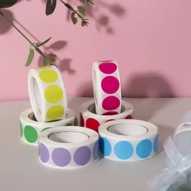 Étiquette autocollante à points colorés, 1000 pièces, marque de Classification, rouleaux d'autocollants en papier couché, papeterie esthétique Kawaii