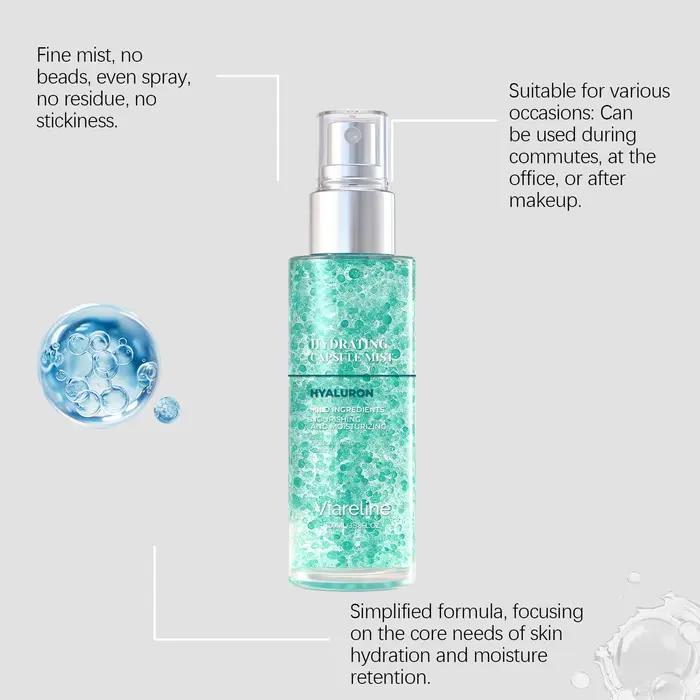 Huile Essentielle Corporelle Viareline Hydratante Non Collante Soulage la Sécheresse Adoucit la Peau Rugueuse Délicate Éclaircissante Nourrissante Spray Hydratant