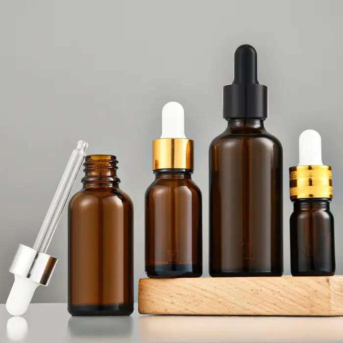 Flacon compte-gouttes en verre ambre résistant à la lumière de 10ml
