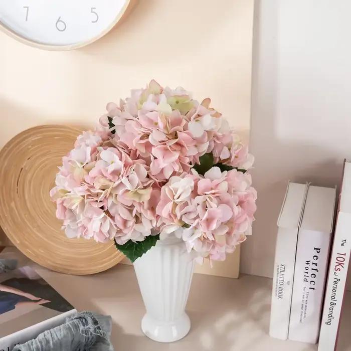 Mini Hortensia Artificiel à Branche Unique, Fausse Fleur, Bouquet de Mariage, Mur de Roses, Décoration de Maison, 37cm