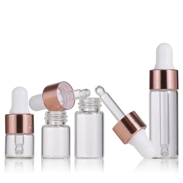 10 pièces Mini flacons compte-gouttes verre vide huile essentielle bouteilles d'aromathérapie 1 ml 2 ml 3 ml 5 ml