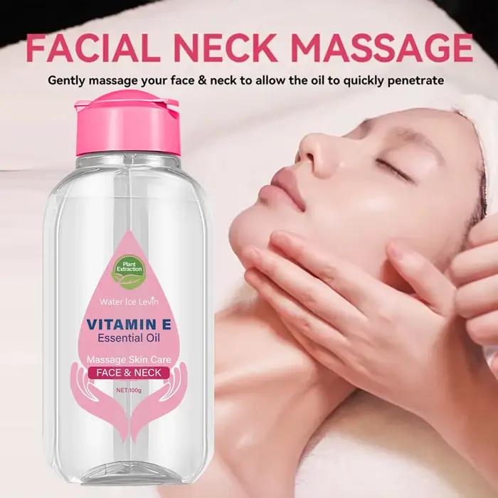 Huile essentielle de vitamine E avec niacinamide et céramide - Massage visage et cou Soins de la peau pour un ton uniforme
