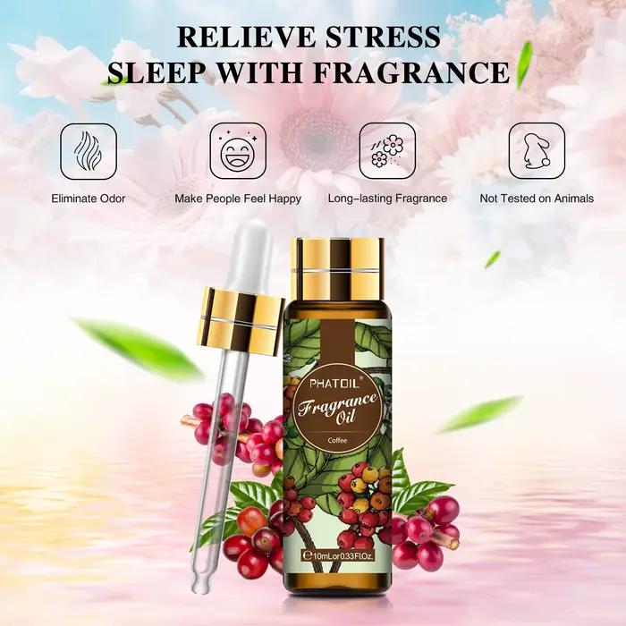 10 ml avec compte-gouttes café brise de mer huile de parfum pour bricolage maison diffuseur d'arôme musc lin frais bébé poudre Magnolia gomme à bulles