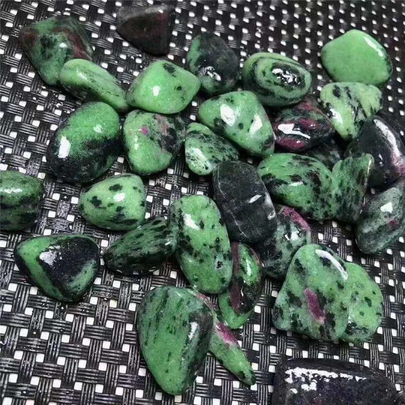 Pierres précieuses polies en pierre précieuse naturelle, rubis, zoïte, pour décoration de jardin