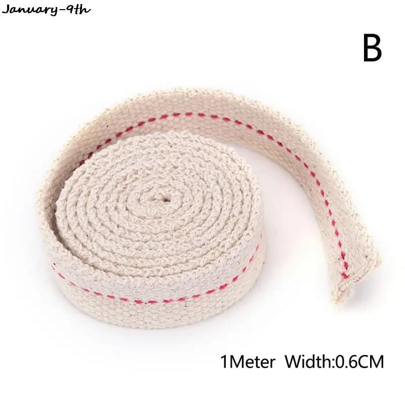 Mèche de lampe à kérosène de 1 mètre, mèche de coton tressée, mèche de lampe à huile plate en coton