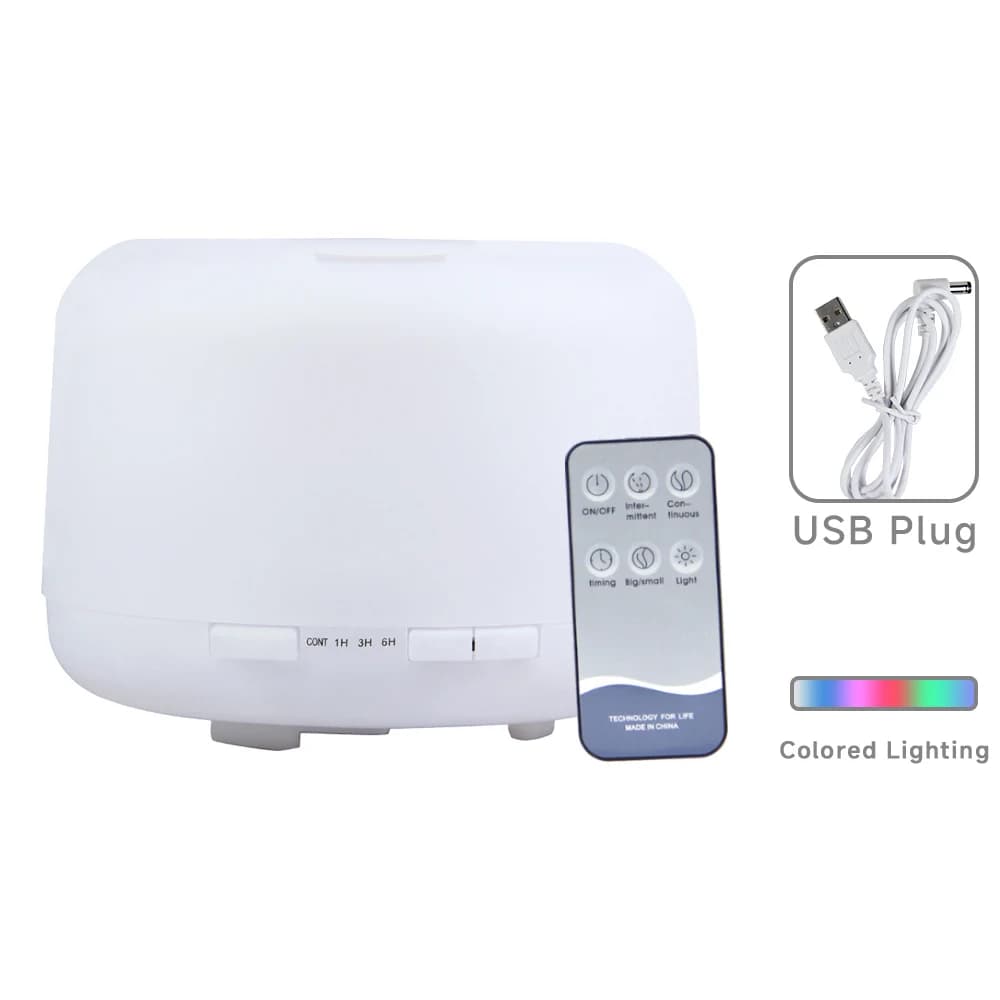Humidificateur d'air diffuseur d'huile essentielle 500ML brumisateur à brume fraîche ultrasonique hu