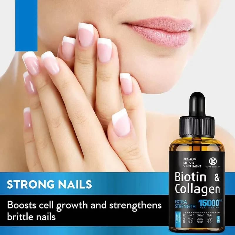 Gouttes liquides de biotine et de collagène de qualité supérieure, complément oral facilement absorb