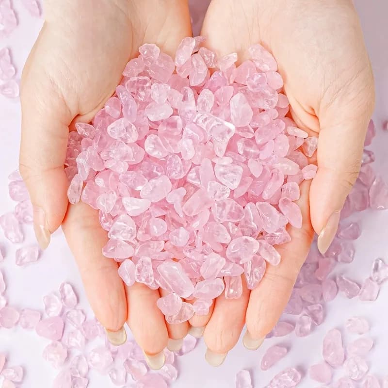 Gravier de cristal de Quartz Rose 3-12mm, roches polies, pierres de cristal de Quartz rose naturel,