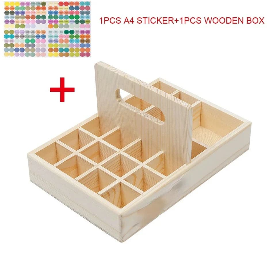 Boîte de rangement en bois pour huiles essentielles, présentoir à 25 compartiments, 15ml, 24 + 1 com
