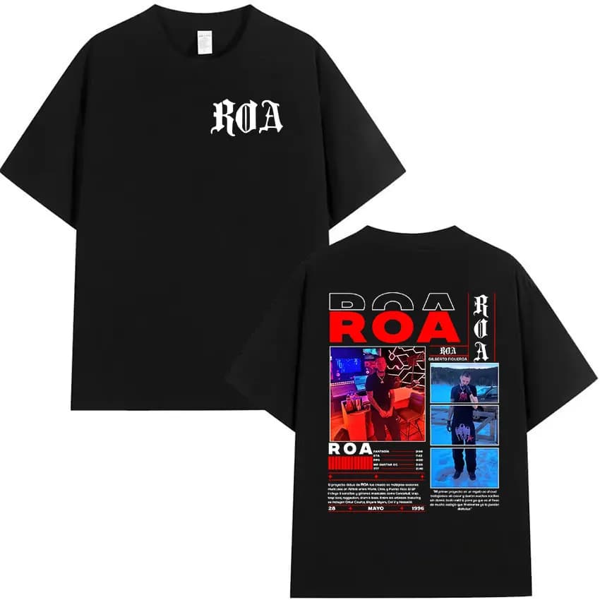 Rappeur ROA Tour 2025 Album T-Shirt graphique hommes Hip Hop Rock gothique à manches courtes T-Shirt